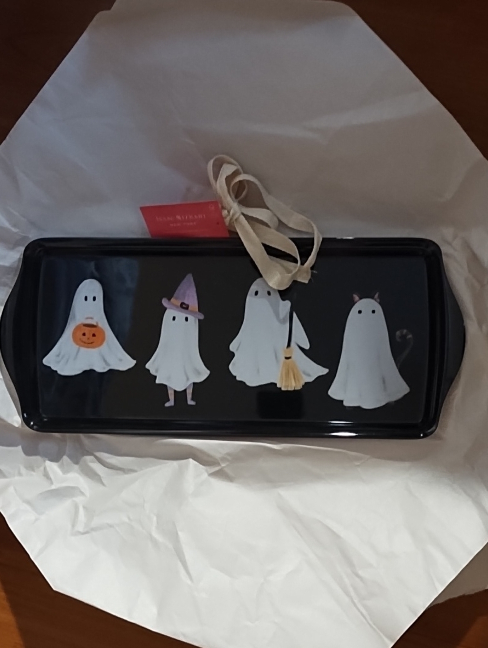 Isaac Mizrahi Halloween Ghost Tray NWT! So Darling!